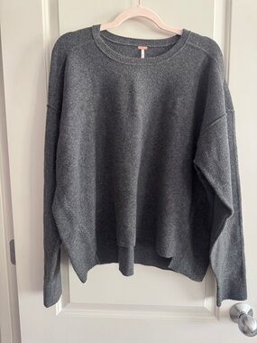 Free People Charcoal Crewneck Sweater